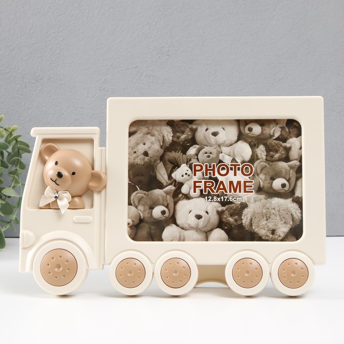 Фоторамка пластик 13х18 см "Мишка в грузовичке" МИКС 29х4х19 см