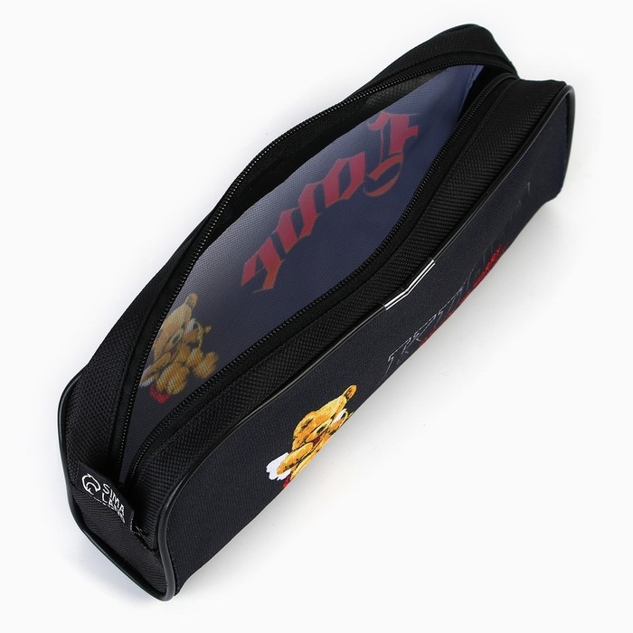 Пенал школьный текстильный &laquo;1 сентября: Любовь&raquo; Мишка, 20 х 8 х 4 см