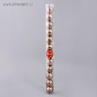 Набор шаров пластик d-4 см, 12 шт "Вертикаль" коричневый