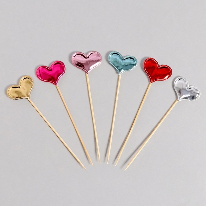 Шпажки «Сердечки», 15 см, набор 24 шт Шпажки «Сердечки», 15 см, набор 24 шт