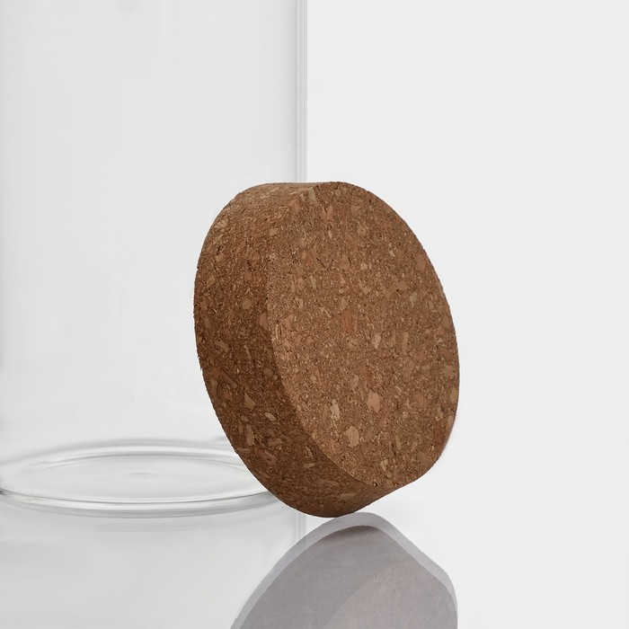 Банка стеклянная для хранения сыпучих продуктов BellaTenero «Классика», 800 мл, 8,5×19 см, с пробковой крышкой Банка стеклянная для хранения сыпучих продуктов BellaTenero «Классика», 800 мл, 8,5×19 см, с пробковой крышкой