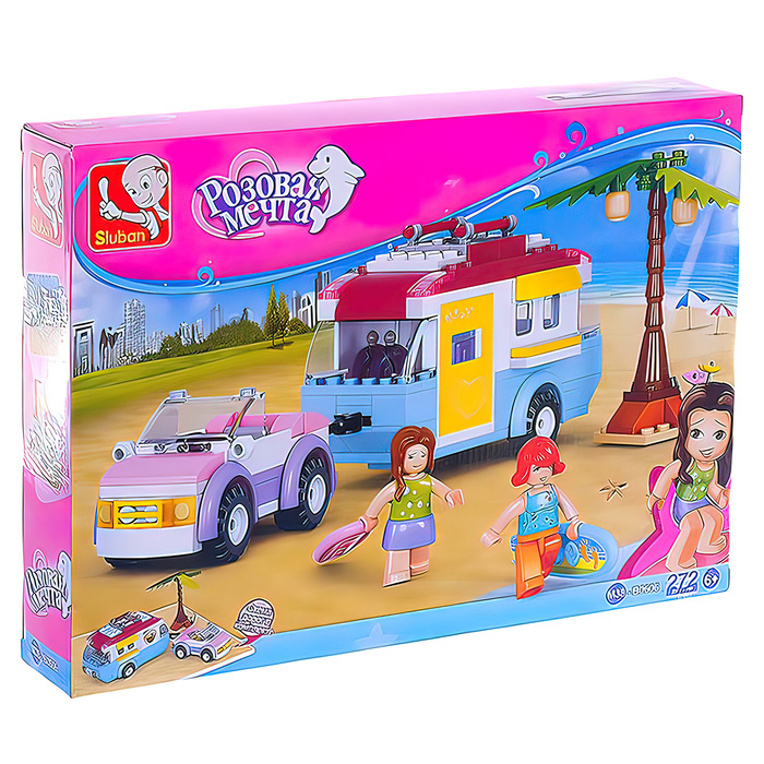 Конструктор &laquo;Розовая Мечта: автомобиль с фургоном&raquo;, 272 детали