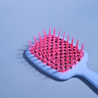 Расчёска массажная, широкая, вентилируемая, 8,5 &times; 20,5 см, PVC коробка, цвет голубой/розовый