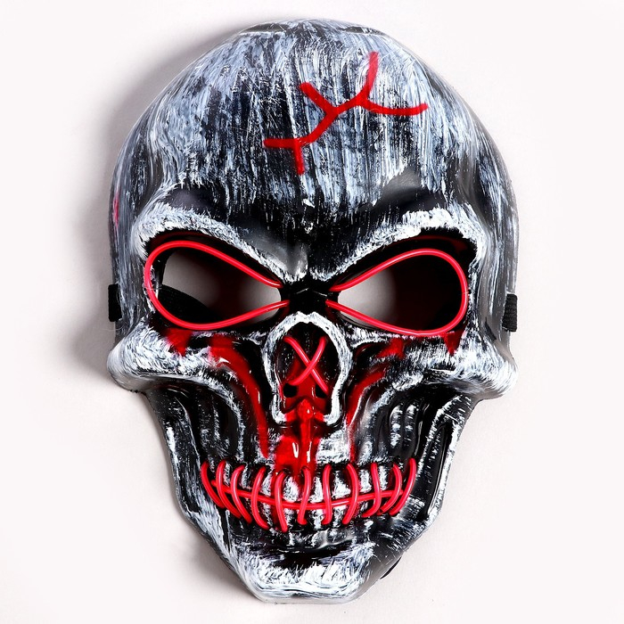 Карнавальная маска &laquo;Череп&raquo;, световая