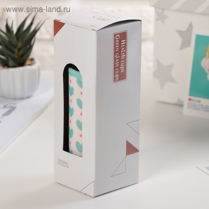 Бутылка для воды стеклянная в чехле &laquo;Ваниль&raquo;, 300 мл, h=17 см, рисунок МИКС