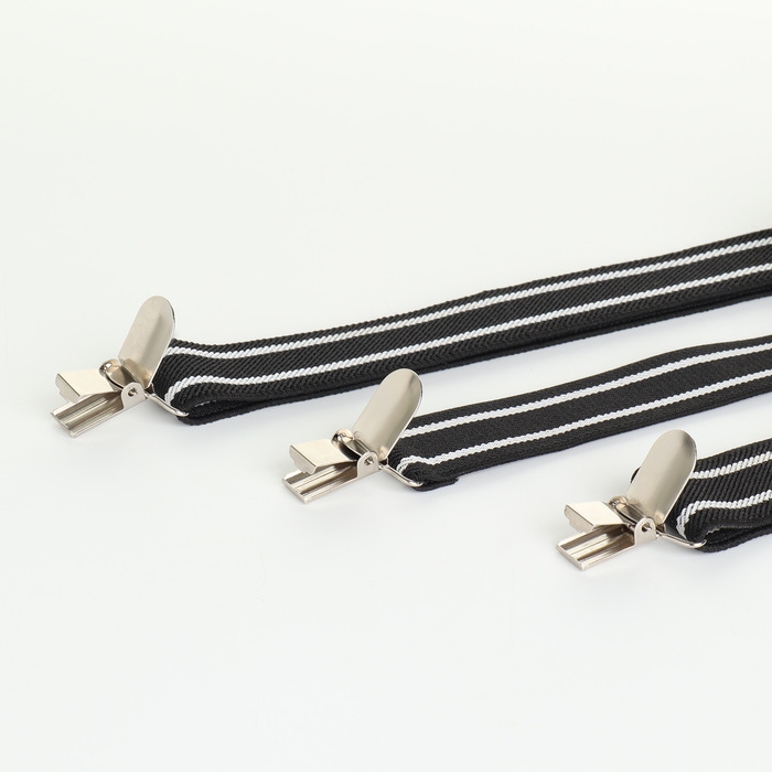 Подтяжки взрослые, ширина 2,5 см, цвет чёрный/белый Подтяжки взрослые, ширина 2,5 см, цвет чёрный/белый