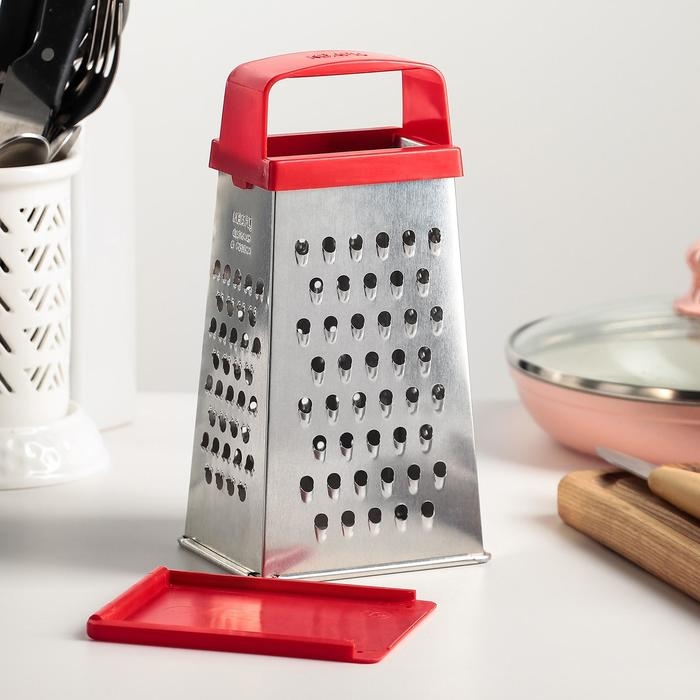 Тёрка «Универсал», 4 грани, с крышкой-дозатором и пластиковой ручкой, 11×8,5×22 см, цвет МИКС Тёрка «Универсал», 4 грани, с крышкой-дозатором и пластиковой ручкой, 11×8,5×22 см, цвет МИКС