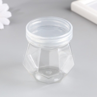 Баночка для скрапбукинга пластик "Грани" 130 мл 7х7х6,2 см Баночка для скрапбукинга пластик "Грани" 130 мл 7х7х6,2 см