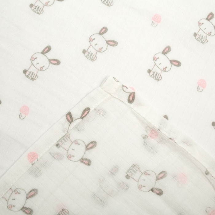 Пелёнка муслиновая Крошка Я &laquo;Зайчата&raquo; 110х110 см, двухслойная, 100% хлопок