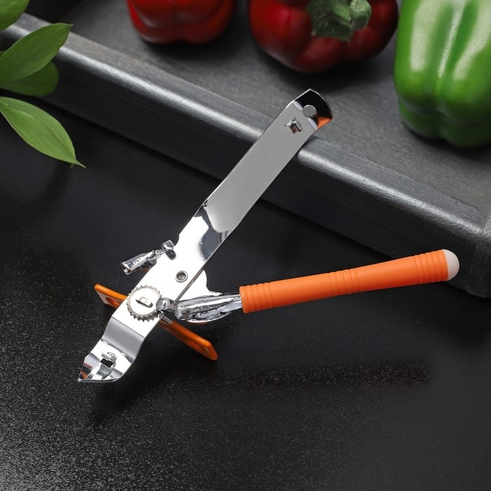 Нож консервный Доляна &laquo;Оригинал&raquo;, 16 см, цвет оранжевый