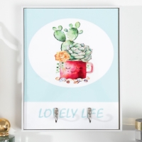 Крючки декоративные 2 крючка "Кактусы в кружке" 19х24 см Крючки декоративные 2 крючка "Кактусы в кружке" 19х24 см