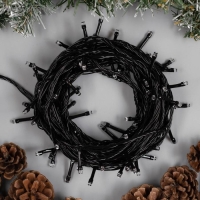 Гирлянда &laquo;Нить&raquo; 10 м, IP20, тёмная нить, 100 LED, свечение зелёное, 8 режимов, 220 В