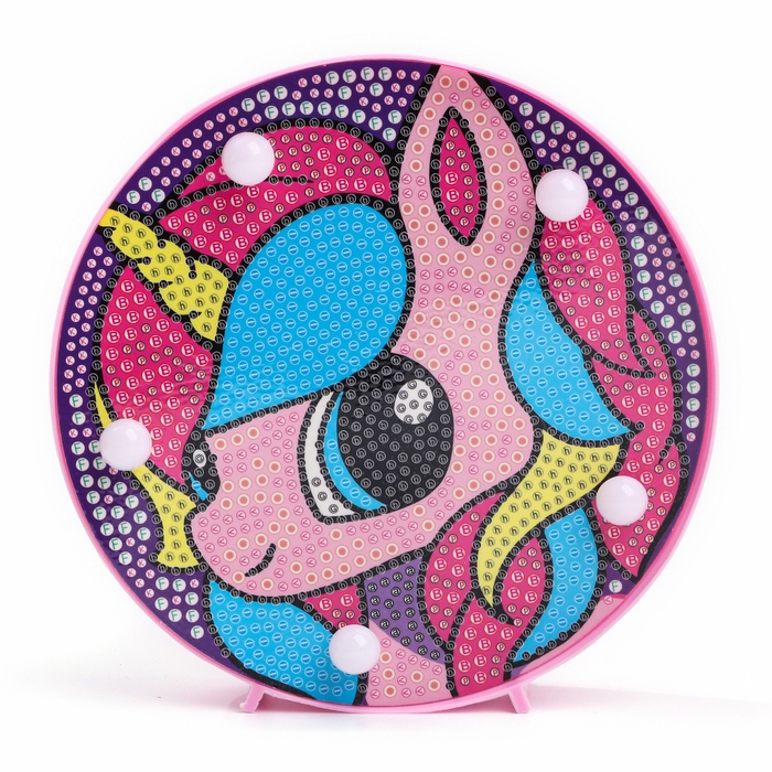 Ночник своими руками. Алмазная мозаика для детей с полным заполнением на ночнике &laquo;Единорожка&raquo;, 15 х 15 см