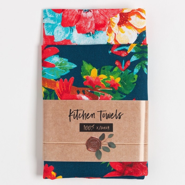 Набор кухонных полотенец Доляна &laquo;8 Марта&raquo;, 35х60см-2шт, 100% хл