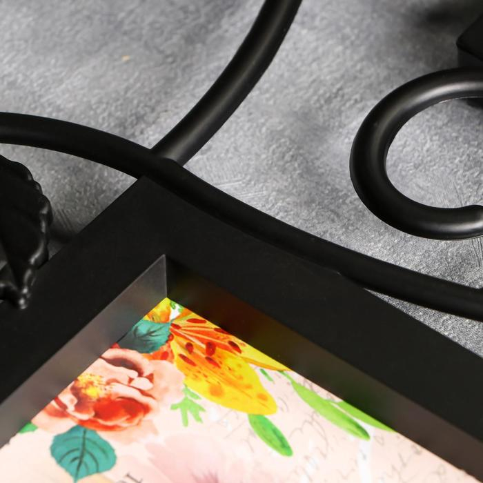 Фоторамка пластик на 9 фото 10х15 см Фоторамка пластик на 9 фото 10х15 см "Вьюнок" чёрная 53х53 см