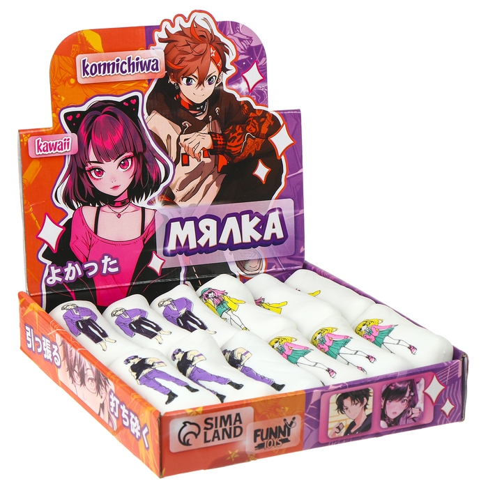 Антистресс сквиш мялка &laquo;Моя любимая дакимакура&raquo;, аниме, в шоубоксе, тянучка