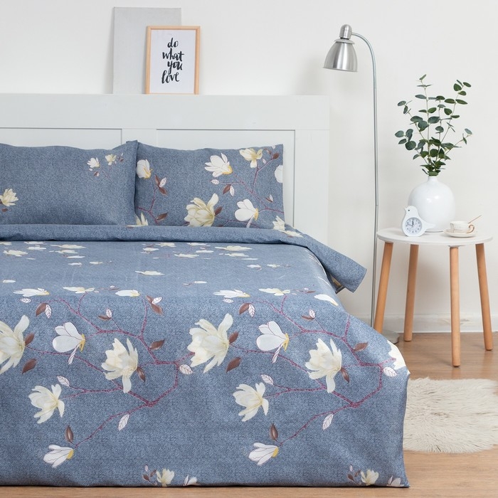 Постельное бельё 2 сп Экономь и Я &laquo;Магнолия&raquo; 173х215см, 175х214см, 50х70см-2 шт, 60 г/м2, микрофибра