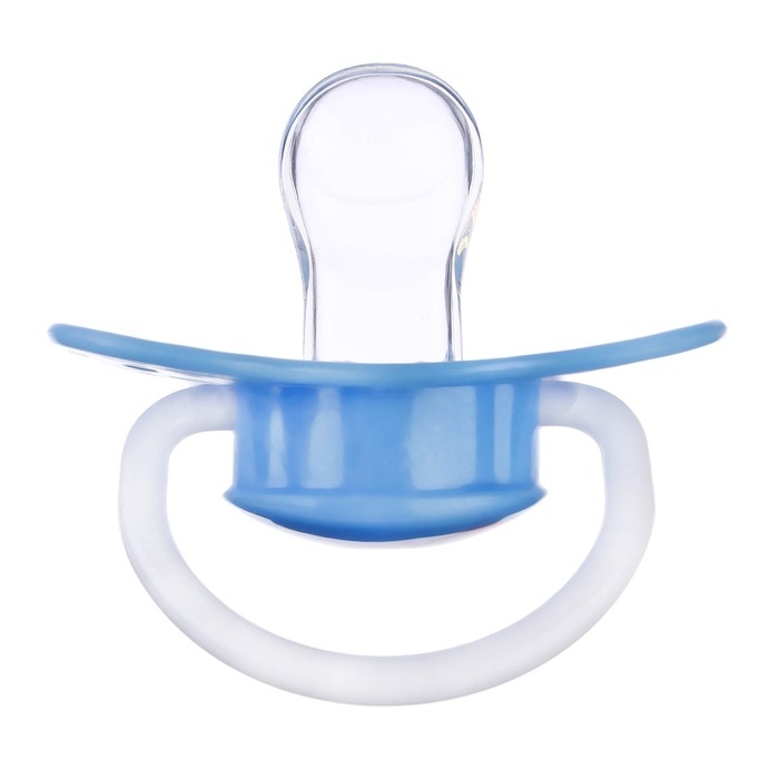 Соска - пустышка силиконовая ортодонтическая &laquo;Бабочка&raquo;, от 0 мес., с колпачком, цвет голубой