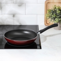 Сковорода &laquo;Эксперт&raquo;, d=24 см, пластиковая ручка, антипригарное покрытие, цвет бордовый