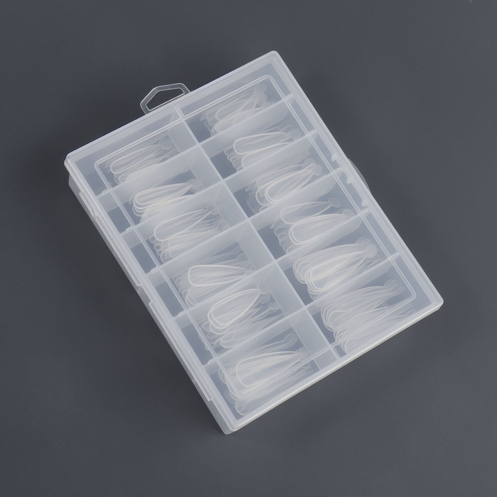 Верхние формы для наращивания в контейнере, 120 шт, миндаль, цвет прозрачный Верхние формы для наращивания в контейнере, 120 шт, миндаль, цвет прозрачный