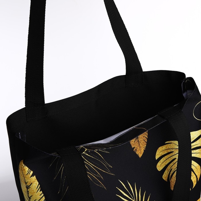 Шопер Шопер "Листья", 40х12х38 см, цвет чёрный