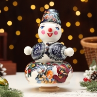 Сувенир музыкальный "Снеговик", синий Сувенир музыкальный "Снеговик", синий