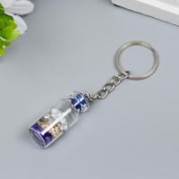 Брелок пластик "Ракушка и жемчужина в бутылочке" синий 3,6х1,6х1,6 см Брелок пластик "Ракушка и жемчужина в бутылочке" синий 3,6х1,6х1,6 см