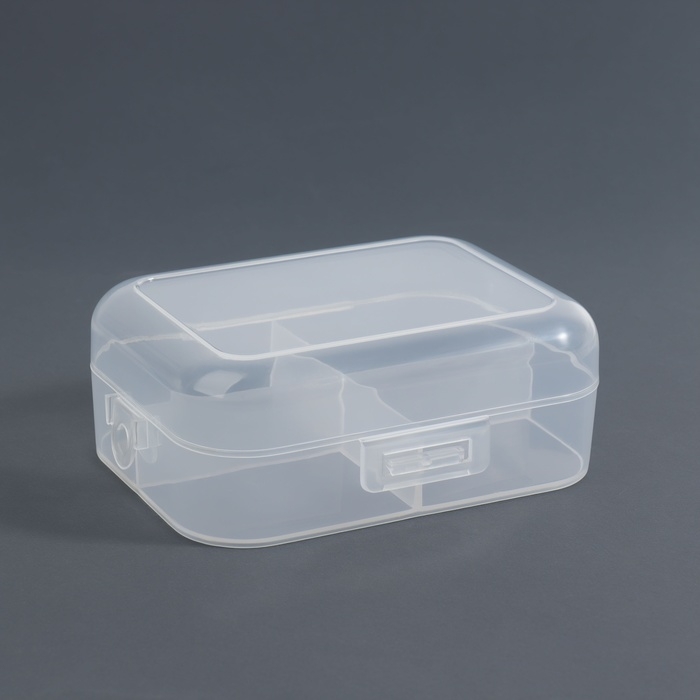 Органайзер для хранения, с крышкой, 4 секции, 12 &times; 9 &times; 4,5 см, цвет прозрачный