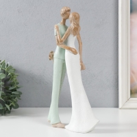 Сувенир полистоун "Влюблённые. Поцелуй" бело-зелёный 15,5х6х29,5 см