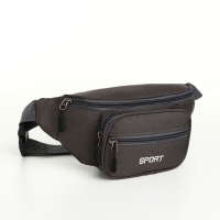 Сумка поясная на молнии, 2 наружных кармана, цвет серый Сумка поясная на молнии, 2 наружных кармана, цвет серый