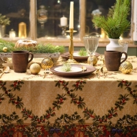 Скатерть новогодняя Доляна "Ёлочные игрушки" 145*180 см, 100% п/э