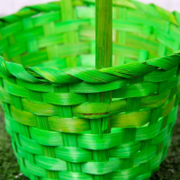 Набор корзин плетёных, бамбук, 3 шт., зеленые, большие Набор корзин плетёных, бамбук, 3 шт., зеленые, большие