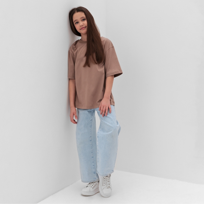 Футболка детская MINAKU, цвет бежевый, рост 122 см