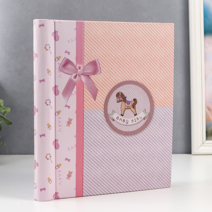 Фотоальбом Фотоальбом "Малышке" 20 магнитных страниц 23х28 см и 20 страниц-анкет для заполнения