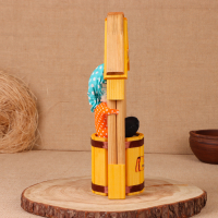 Оберег - домовой "Домовой на бочке, в домике", h = 30 см, микс