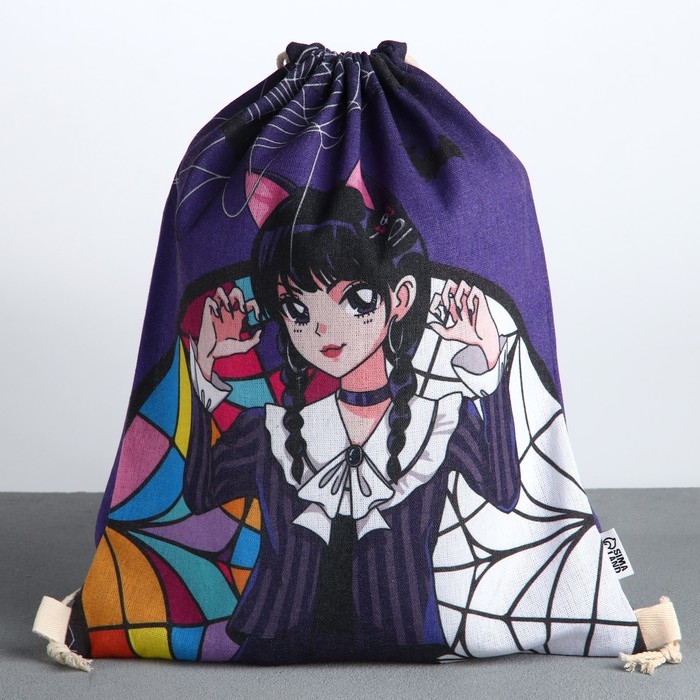 Мешок для обуви &laquo;Хэллоуин: Девочка с косичками&raquo; хлопковкая 30 х 40 см