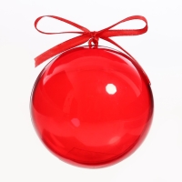 Заготовка - подвеска, раздельные части &laquo;Шар&raquo;, диаметр собранного 9 см, цвет красный