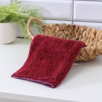 Салфетка универсальная Доляна, 400 г/м&sup2;, 1 шт, 30&times;30 см, микрофибра, с оверлоком