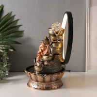 Фонтан настольный полистоун от сети, подсветка "Ганеша в золотом под водопадами" 25х20х34 см 10692 Фонтан настольный полистоун от сети, подсветка "Ганеша в золотом под водопадами" 25х20х34 см 10692