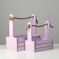 Набор кашпо деревянных 2 в 1 (25.5×15×30; 20×12×23) "Прованс", сиреневый Набор кашпо деревянных 2 в 1 (25.5×15×30; 20×12×23) "Прованс", сиреневый