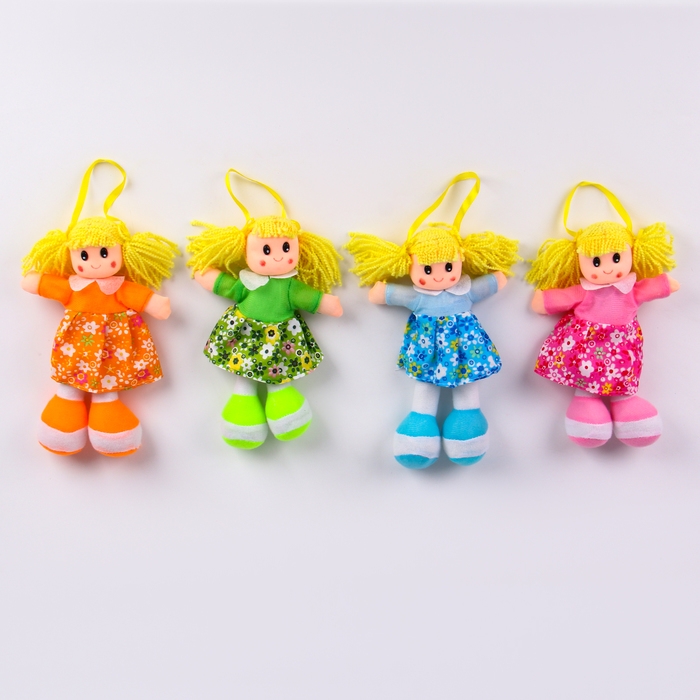 Мягкая кукла в платьишке, цвета МИКС Мягкая кукла в платьишке, цвета МИКС