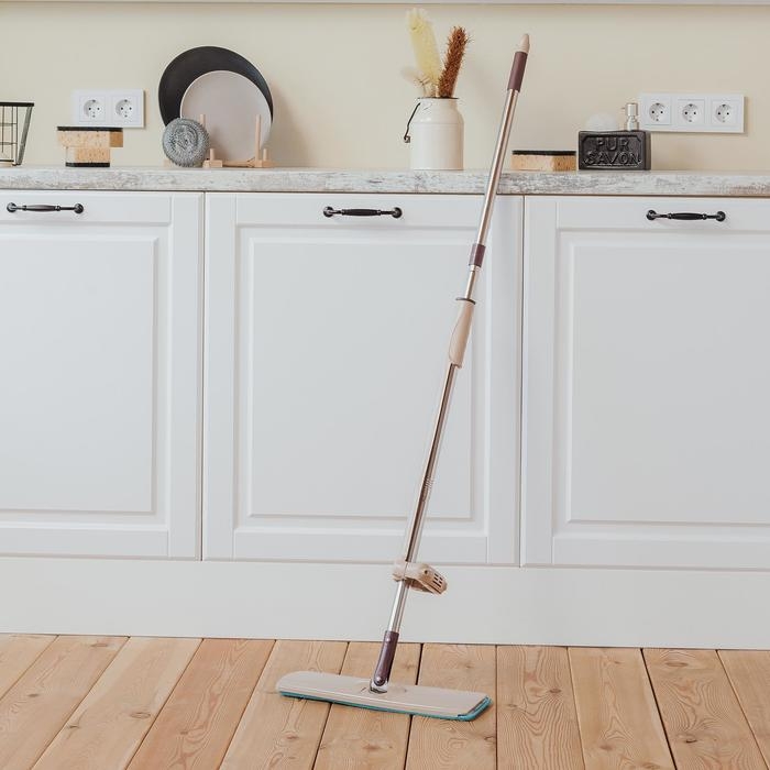 Швабра для мытья пола с вертикальным отжимом Доляна, 35×14×125 см, стальная ручка, микрофибра, дополнительная насадка Швабра для мытья пола с вертикальным отжимом Доляна, 35×14×125 см, стальная ручка, микрофибра, дополнительная насадка