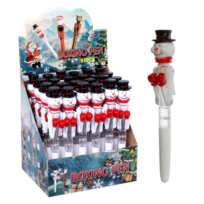 Прикол ручка &laquo;Снеговик&raquo;, световая