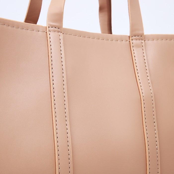 Сумка женская тоут на молнии, цвет бежевый Сумка женская тоут на молнии, цвет бежевый