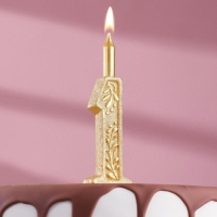Свеча для торта цифра "Золотой узор", 10,2 см, цифра "1" Свеча для торта цифра "Золотой узор", 10,2 см, цифра "1"