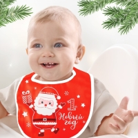 Нагрудник &laquo;Мой 1 Новый Год&raquo; непромокаемый на липучке, ПВХ, новогодняя подарочная упаковка, Крошка Я