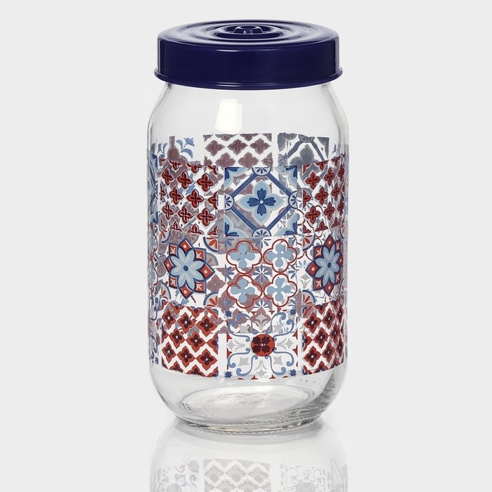 Банка стеклянная для сыпучих продуктов &laquo;Мозаика&raquo;, 1 л