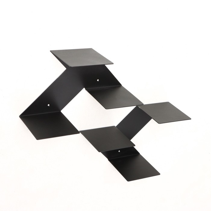 Вешалка-полка "Итальянская", 2 шт, черная, толщина металла 2 мм, 39 х 16 х 25 см