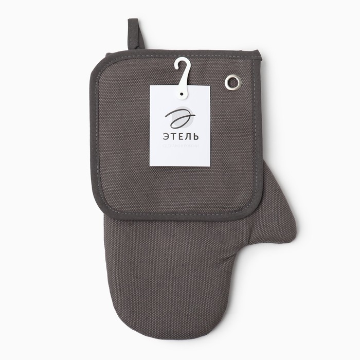 Набор кух. Freedom grey варежка 20х28см, прихватка 17х17см, 56%лён,44%хл