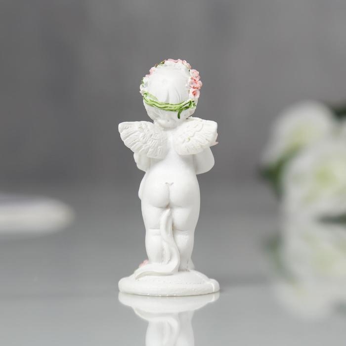 Сувенир полистоун Сувенир полистоун "Ангел в розовом веночке с букетиком" МИКС 6,8х2,8х3 см